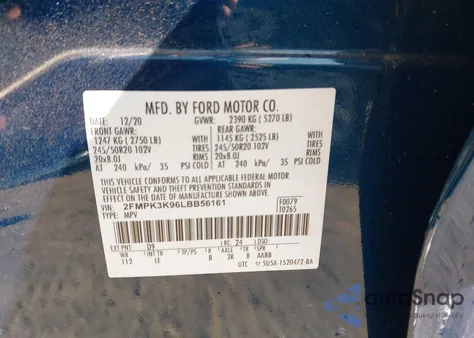 2020 Ford Edge Titanium from USA, damaged, VIN 2FMPK3K96LBB56161